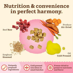 Primal Kibble ingrédients entiers – carotte, patate douce et chou frisé pour chat
