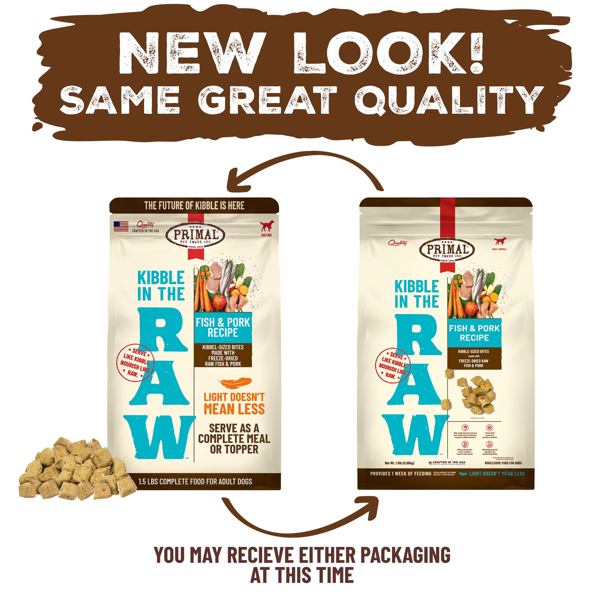 Sachet de 1,5 lb, portion pratique et longue conservation.