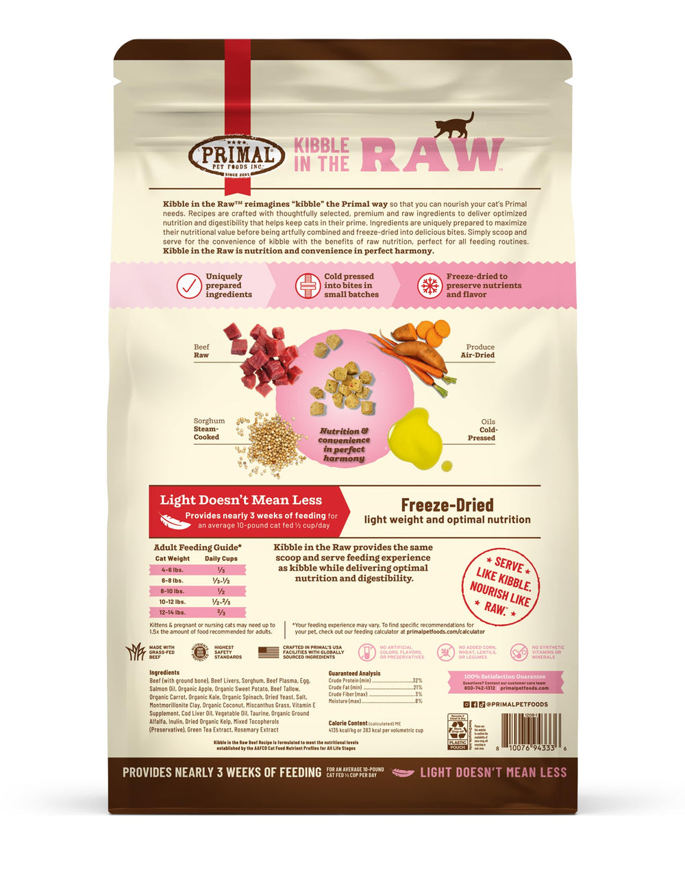 Primal Kibble sans antibiotiques ni hormones – formulation naturelle pour chat