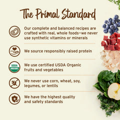 Primal Pet Foods Lait de chèvre en poudre, mélange botanique pour immunité.