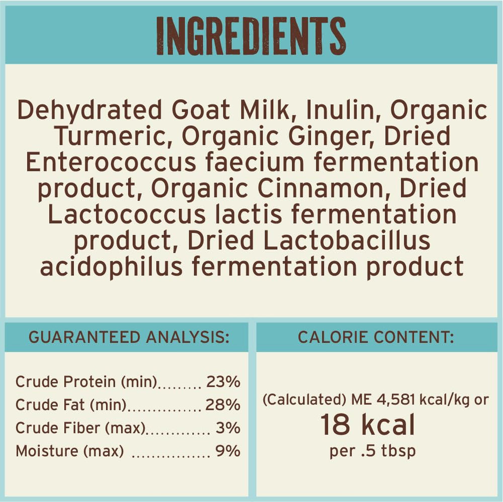 Primal Pet Foods Lait de chèvre en poudre, parfait comme topper sur croquettes.
