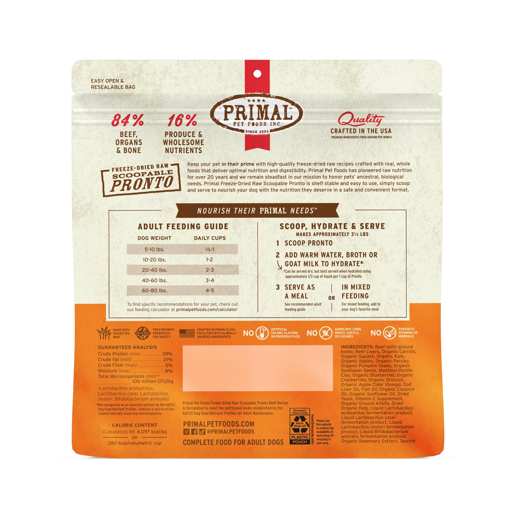Primal Nourriture Adulte Chiens: régime complet pour chien adulte.