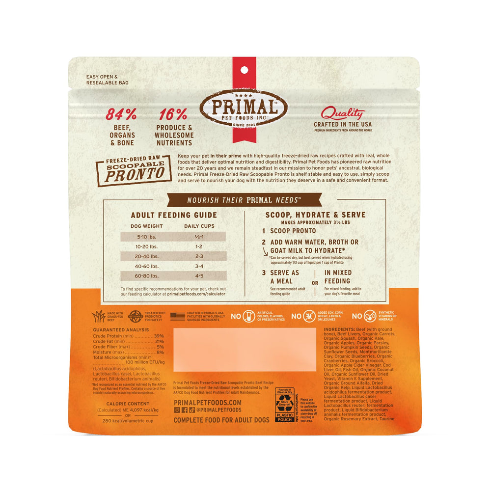 Primal Nourriture Adulte Chiens: régime complet pour chien adulte.