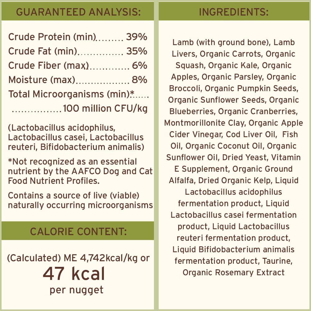 Texture croustillante des Nuggets Primal Agneau appétence élevée