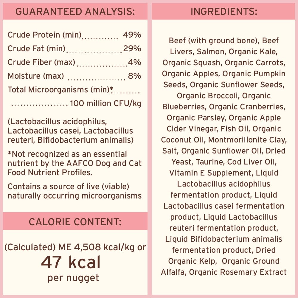 Primal Nuggets boeuf-saumon, parfait comme repas complet ou complément alimentaire.