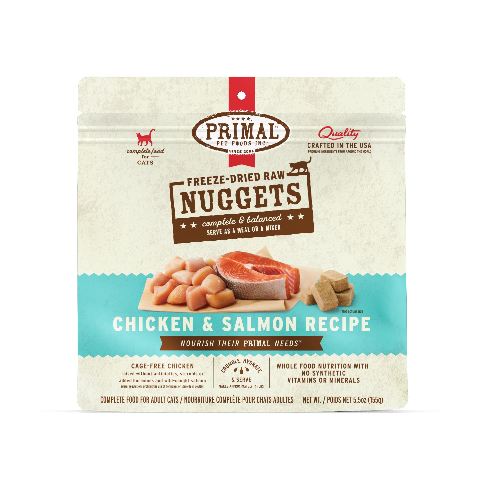 Nuggets Primal chat, emballe pratique prêt à servir