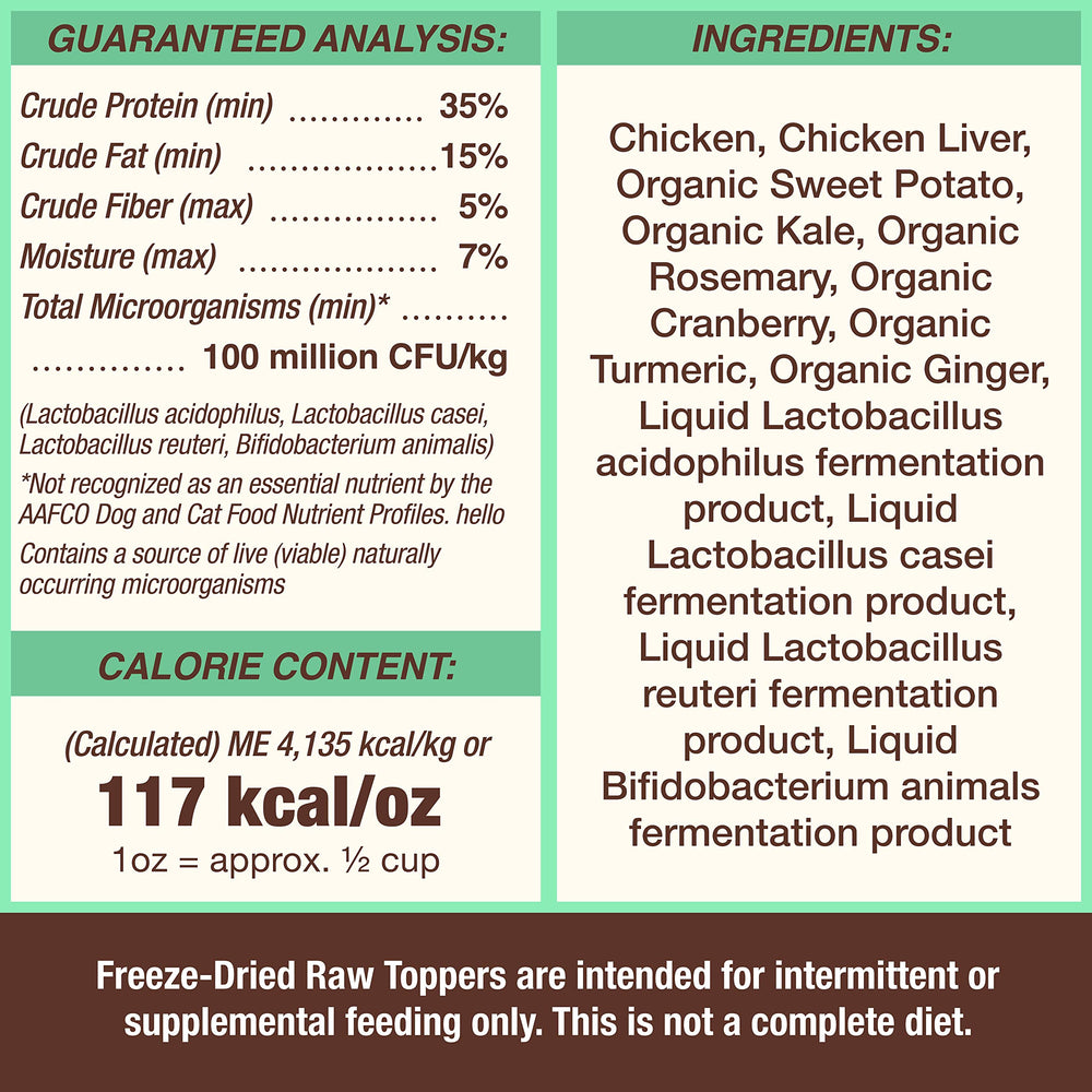 Topper Primal chat probiotiques, soutien intestinal et appétit sain