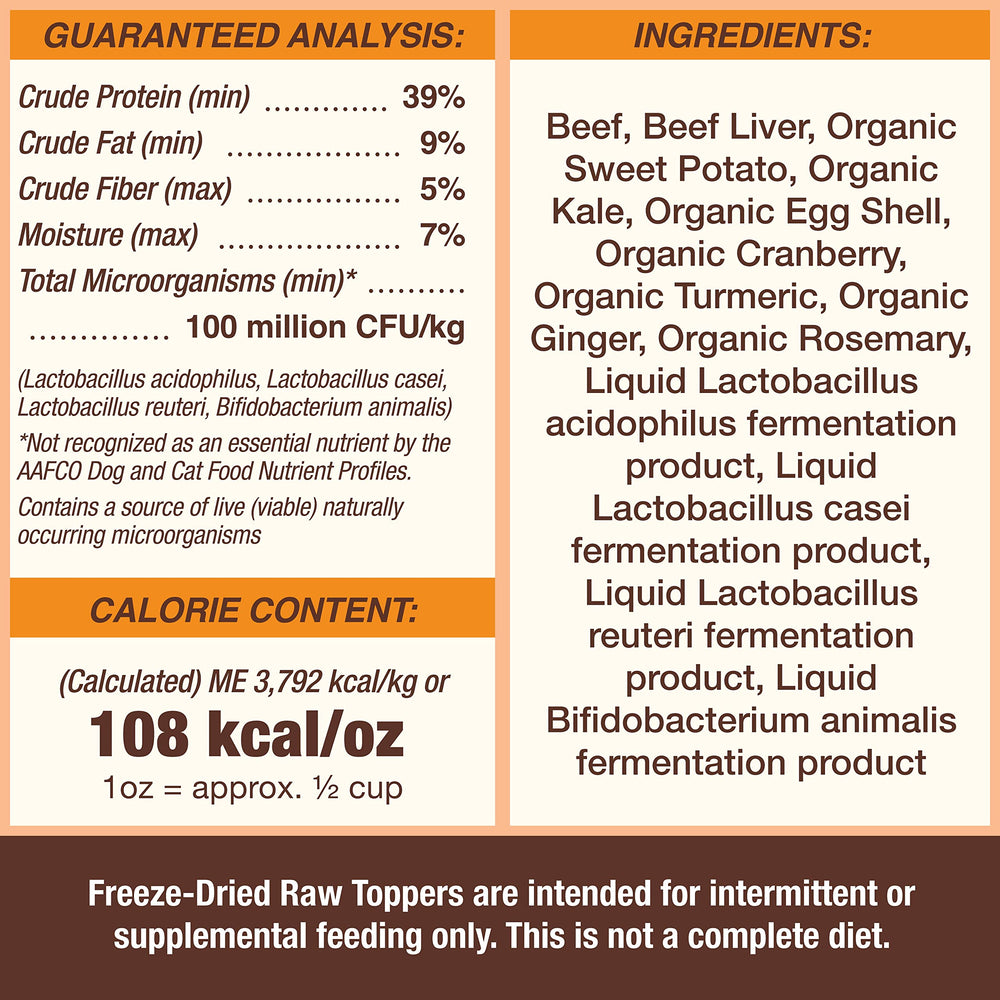 Primal Pet Foods patates douces kale cranberries, antioxydants