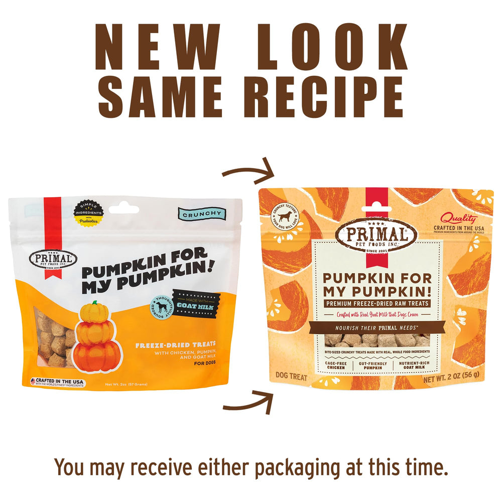 Format 2 oz Primal Freeze Dried, pratique à glisser dans le sac.