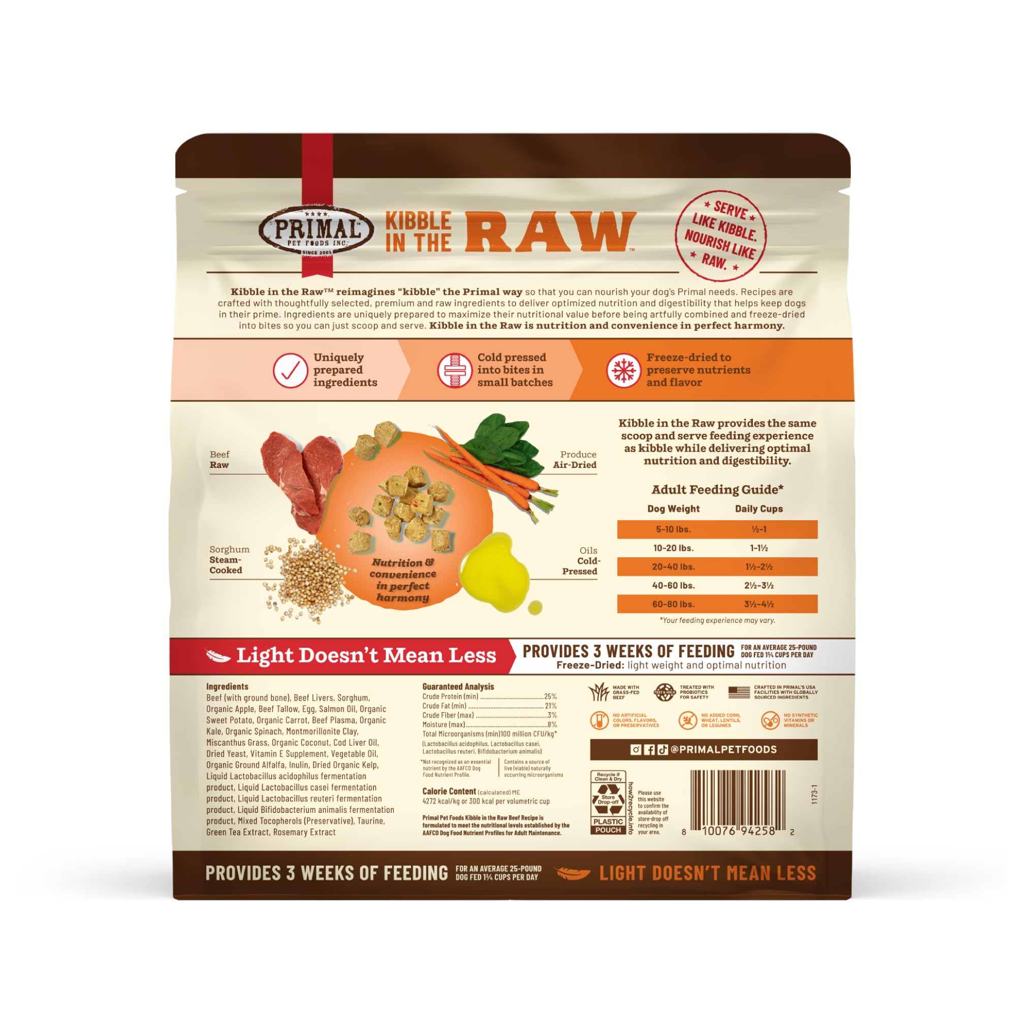 Primal Pet Foods Kibble en cru sans céréales ni agents artificiels: pur et digestible