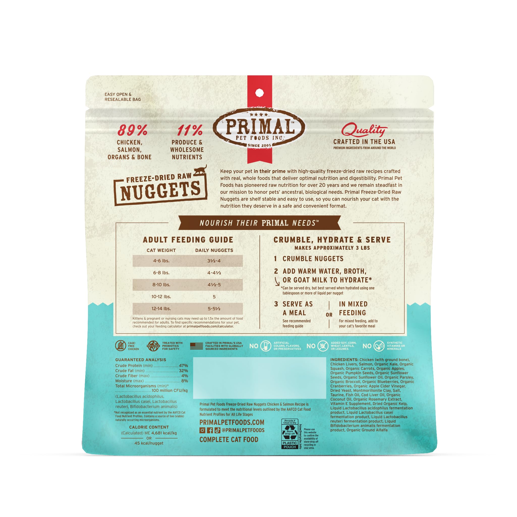 Primal Pet Foods nuggets complets topper, usage quotidien pratique