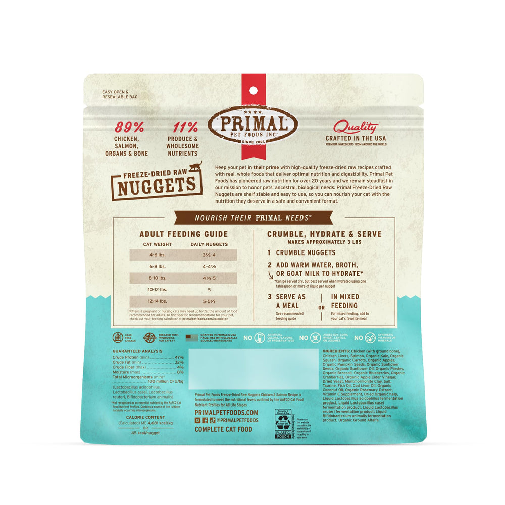 Primal Pet Foods nuggets complets topper, usage quotidien pratique