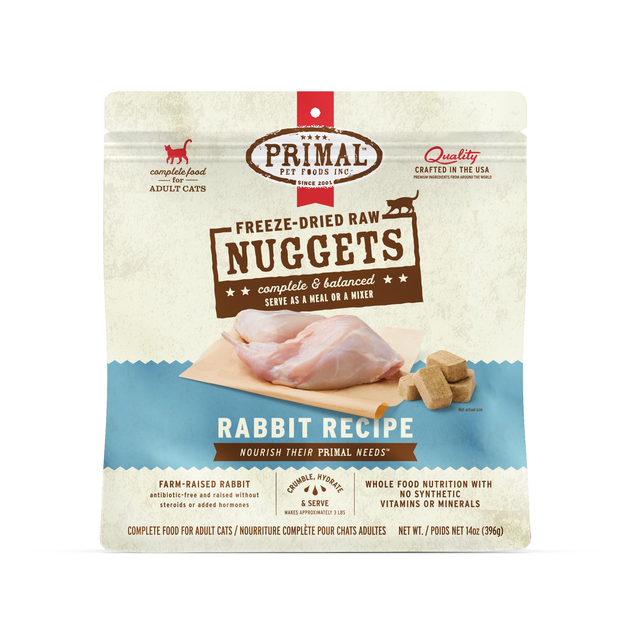 Primal Pet Foods Nuggets lapin emballage pratique pour des repas équilibrés