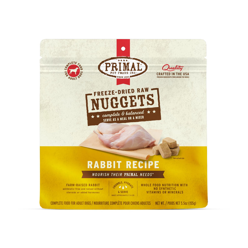 Primal Pet Foods Nuggets lapin — repas complet et équilibré pour chien