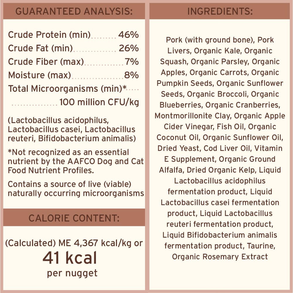 Nuggets Primal fabriqué aux États‑Unis pour la traçabilité.