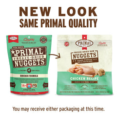 Nuggets lyophilisés Primal, idéal en accompagnement sain pour chien.