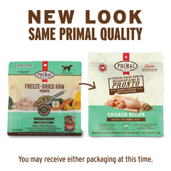 Primal Pronto Mini Nuggets poulet, aliment complet et equilibré pour chiens actifs.