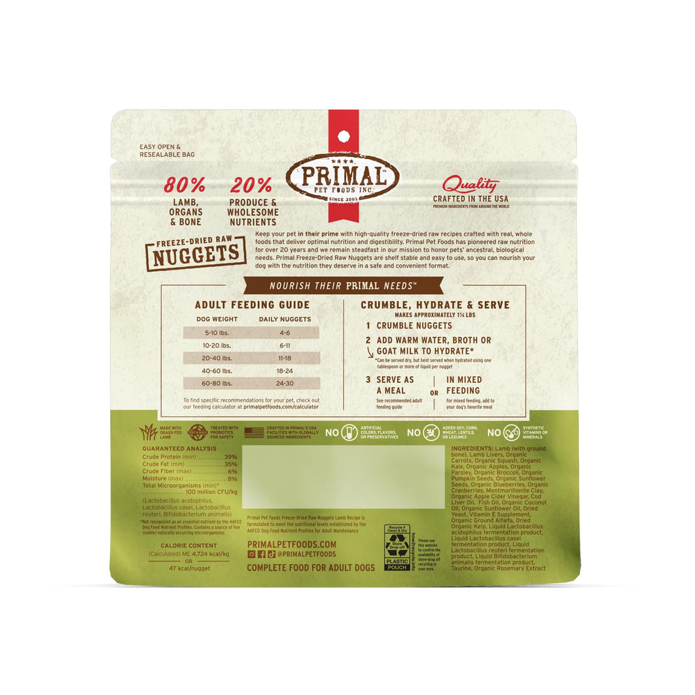 Primal Pet Foods haute teneur en protéines : convient aux chiens actifs.