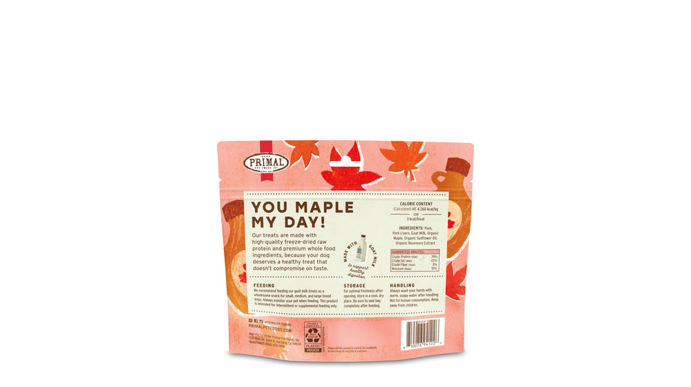 Sans cereales et sans additifs artificiels Primal You Maple My Day