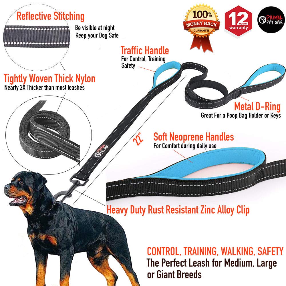 Primal Pet Gear longe: poignée rembourrée en néoprène pour une prise confortable pendant les promenades.