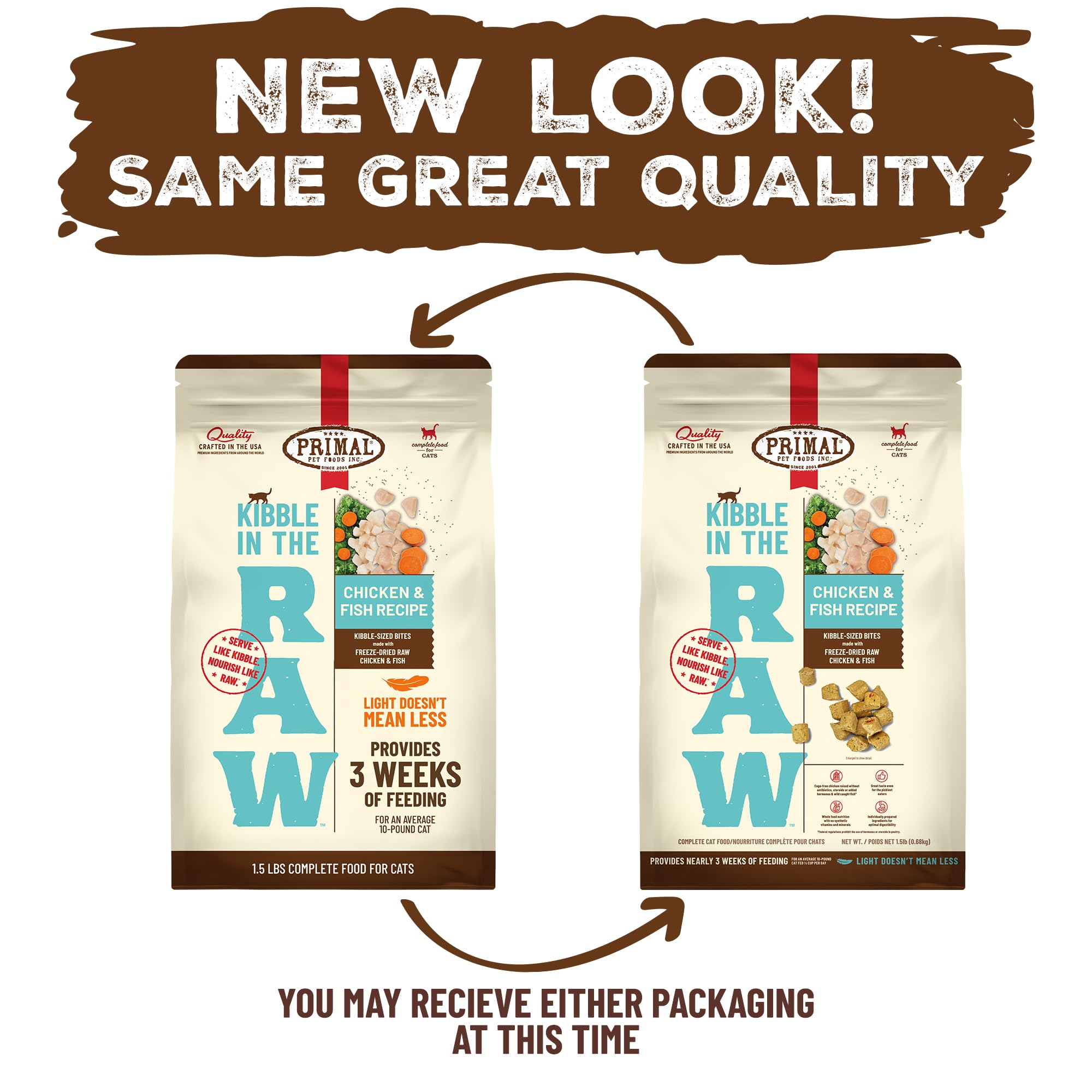 Fabrication USA Primal Kibble en The Raw, qualité et traçabilité.