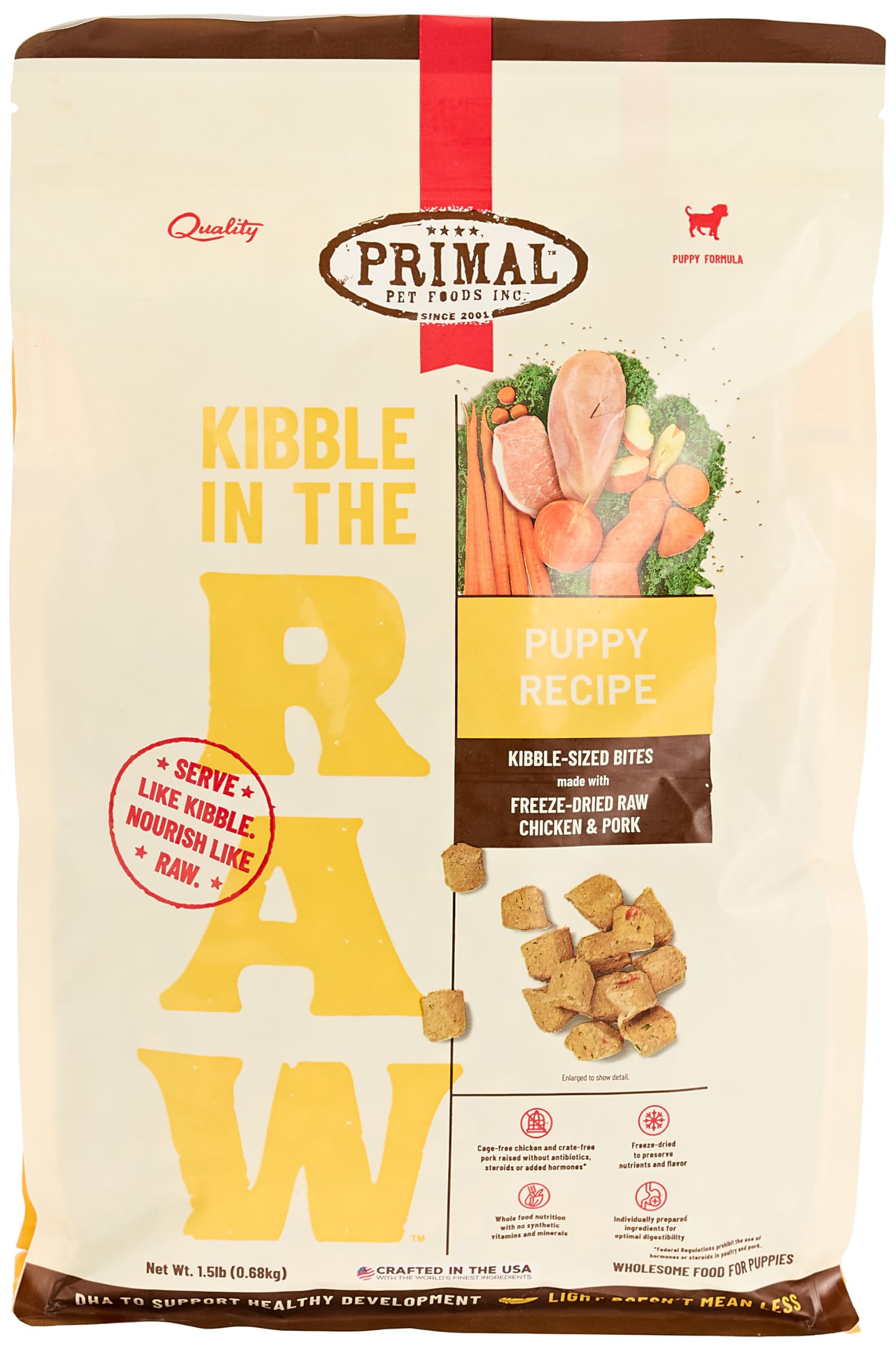 Primal protéine crue poulet sans cage: protéine pure de qualité.
