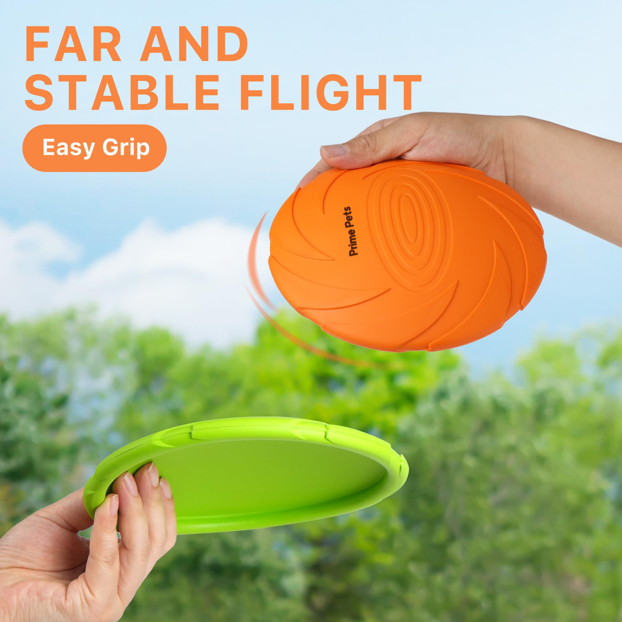 Prime Pets Disque Volant Chien vert flottant, facile à rincer