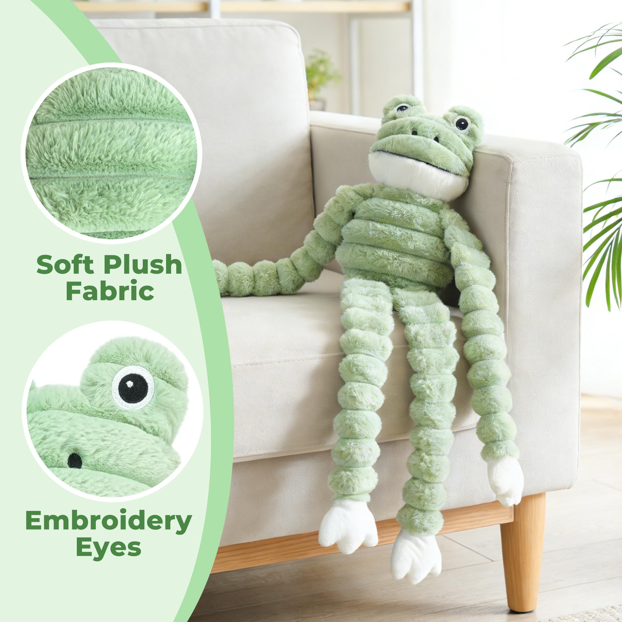 Doudou grenouille Prime Pets, compagnon doux pour réconfort et apaisement.
