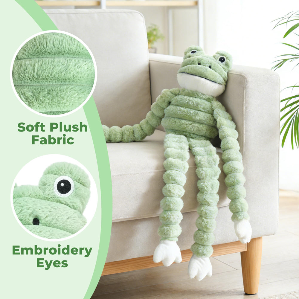 Doudou grenouille Prime Pets, compagnon doux pour réconfort et apaisement.