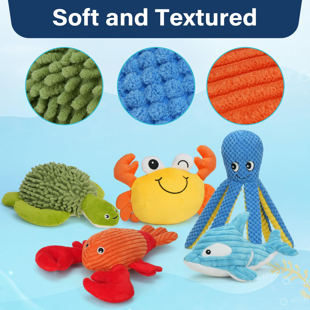 Prime Pets Ensemble de jouets : pack océan polyvalent pour chiens.