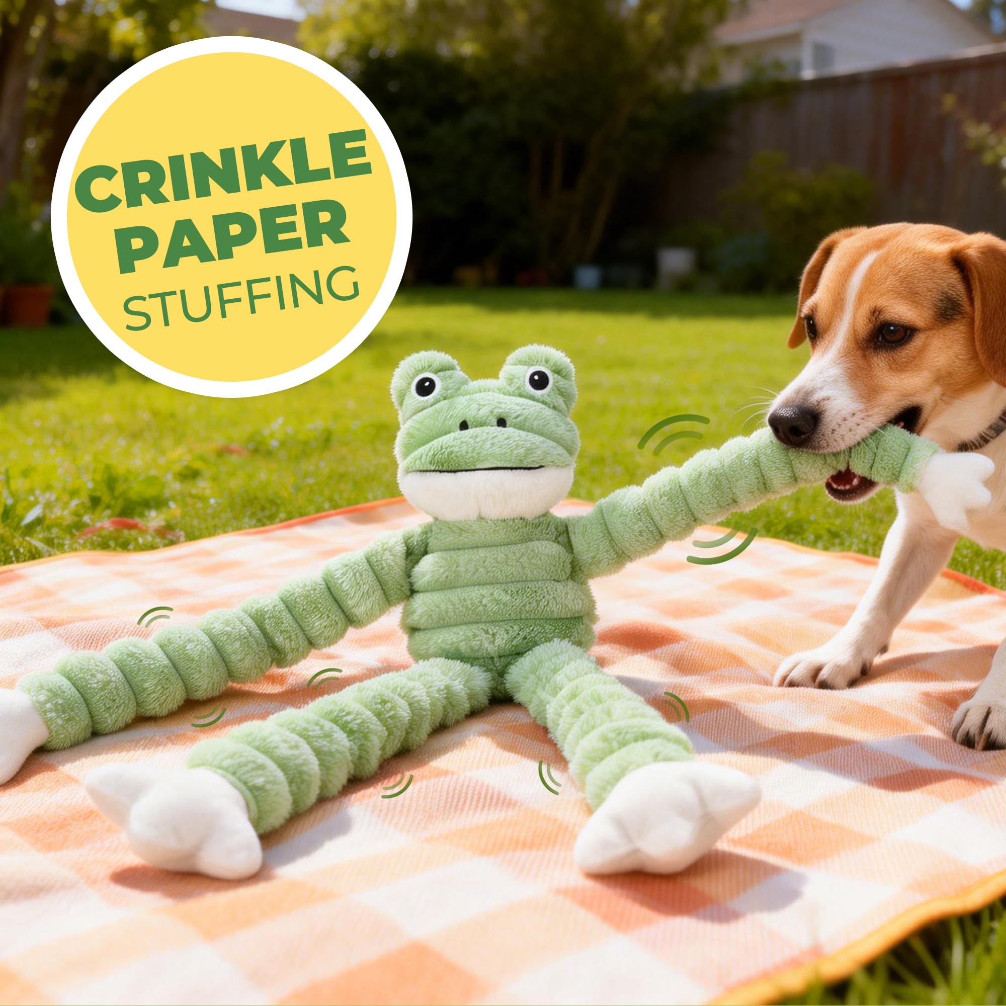 Jouet chien Prime Pets intérieur/extérieur, parfait pour lancer et rapporter.