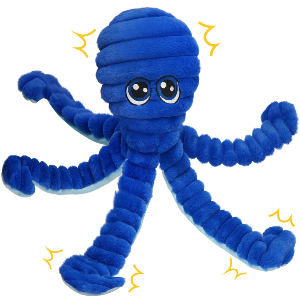 Jouet Prime Pets Poulpe 27 pouces bleu pour chiens, stimulation et jeu prolongé