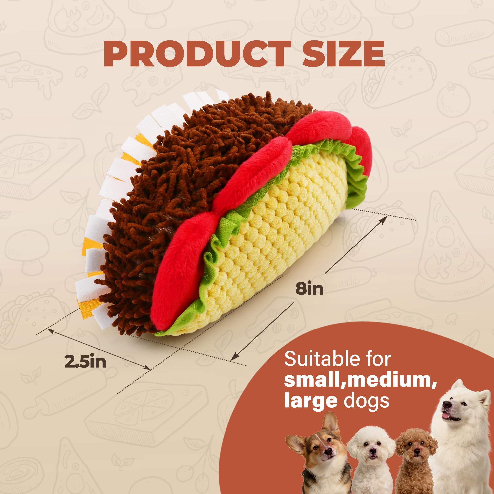 Jouet Prime Pets Taco usage intérieur et extérieur