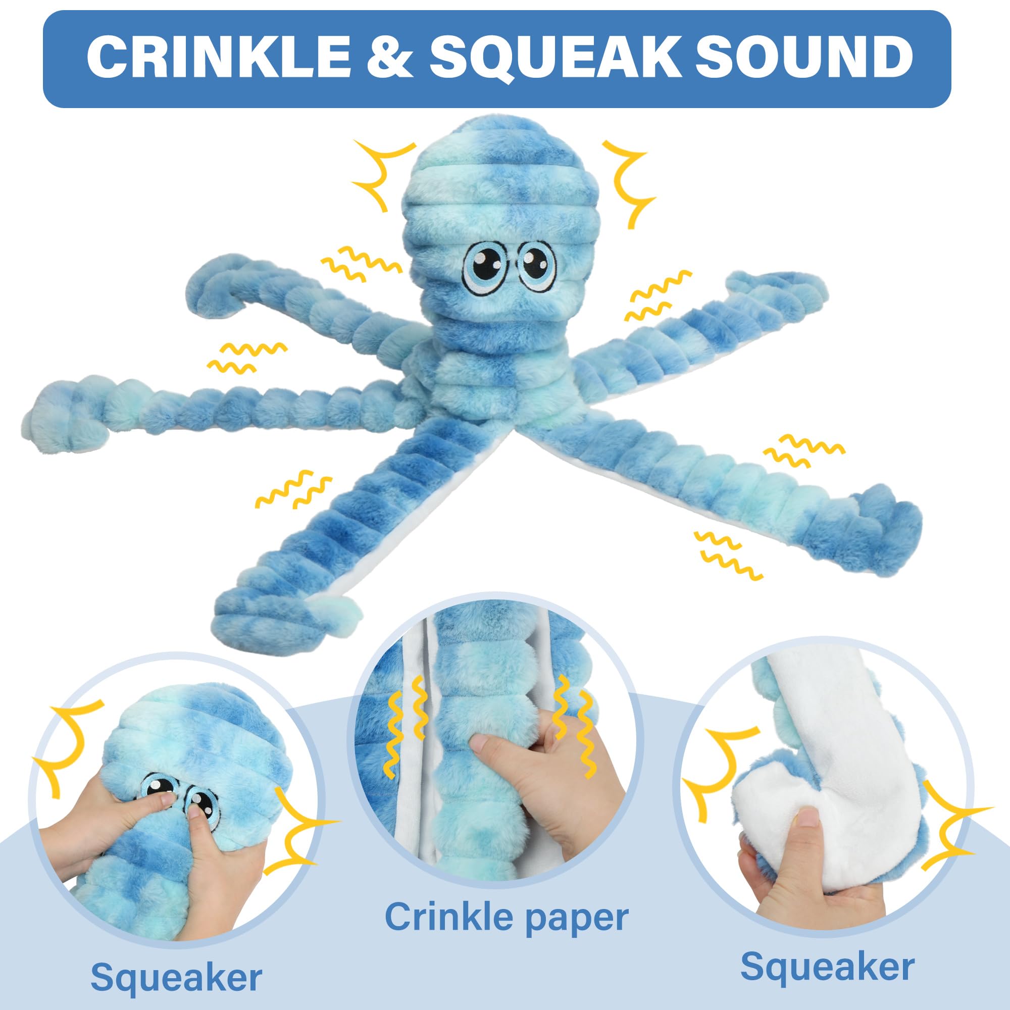 Prime Pets – jouet poulpe interactif, parfait pour tirage et fetch.