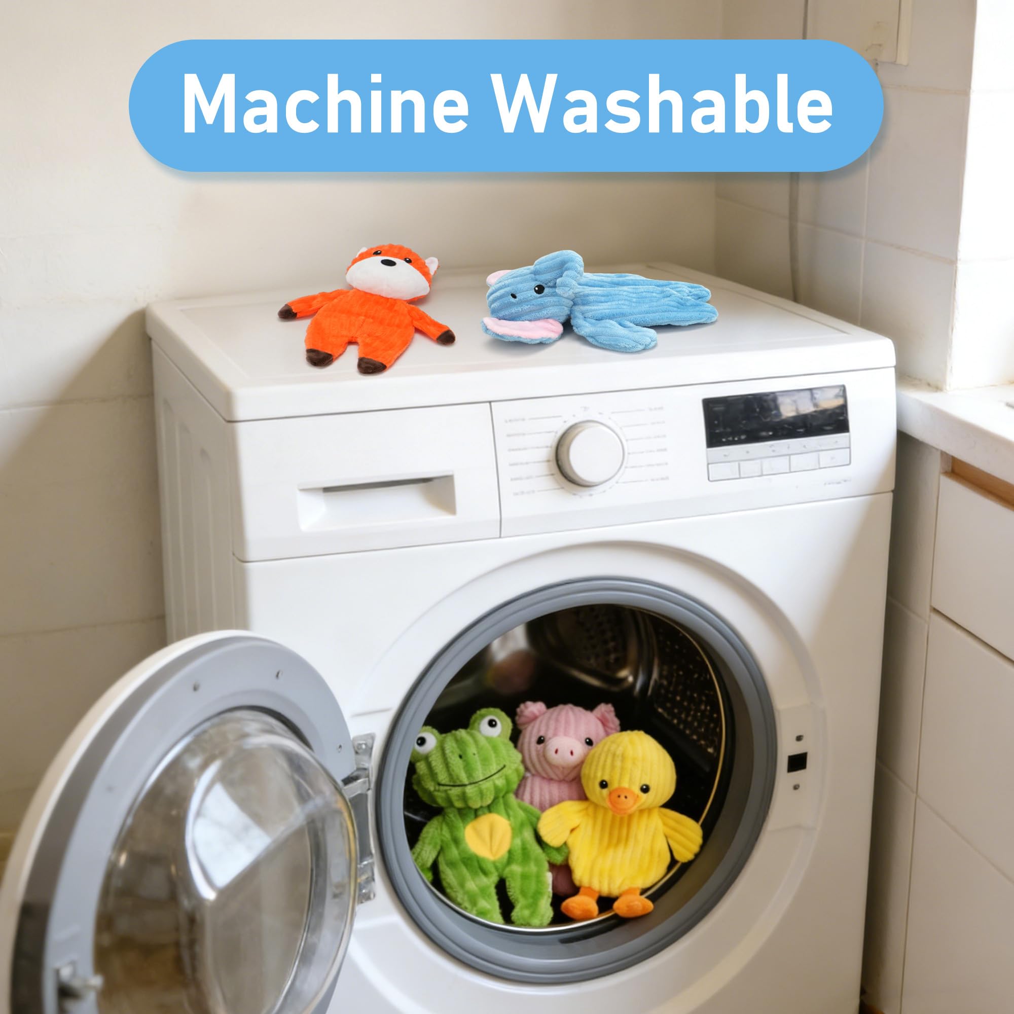 Prime Pets lavage en machine, jouets faciles à nettoyer après le jeu.