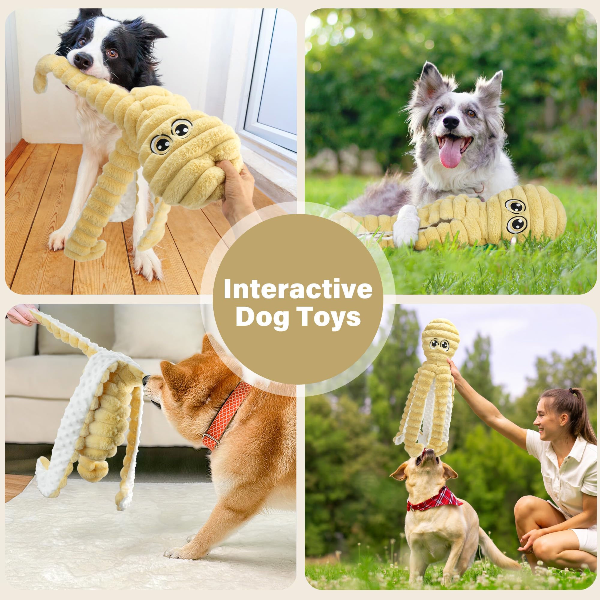 Prime Pets peluche poulpe pour intérieur et extérieur, jouet polyvalent et amusant.