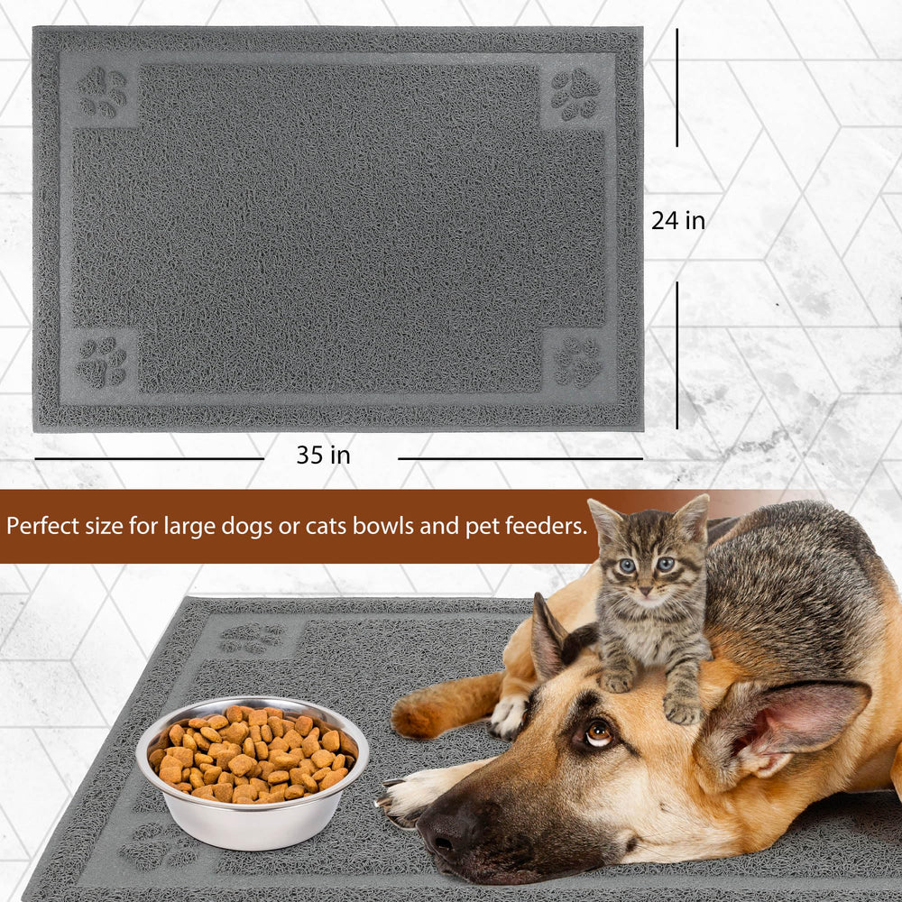 Tapis anti dérapant Prime Pets gris, bol stable pendant le repas