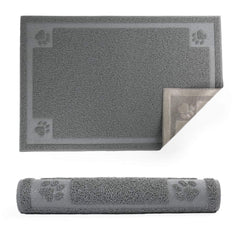 Tapis Prime Pets pour nourriture de chien, gris et robuste, protège le sol
