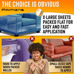 Primens protection durable et flexible s'adapte aux contours du meuble.