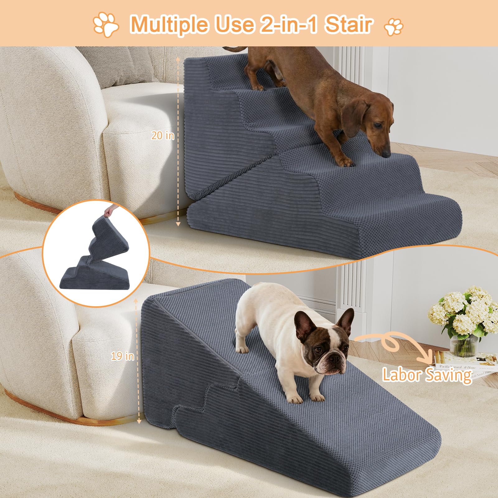 PrimePATIO Rampe-chien-base-antidérapante pour stabilité