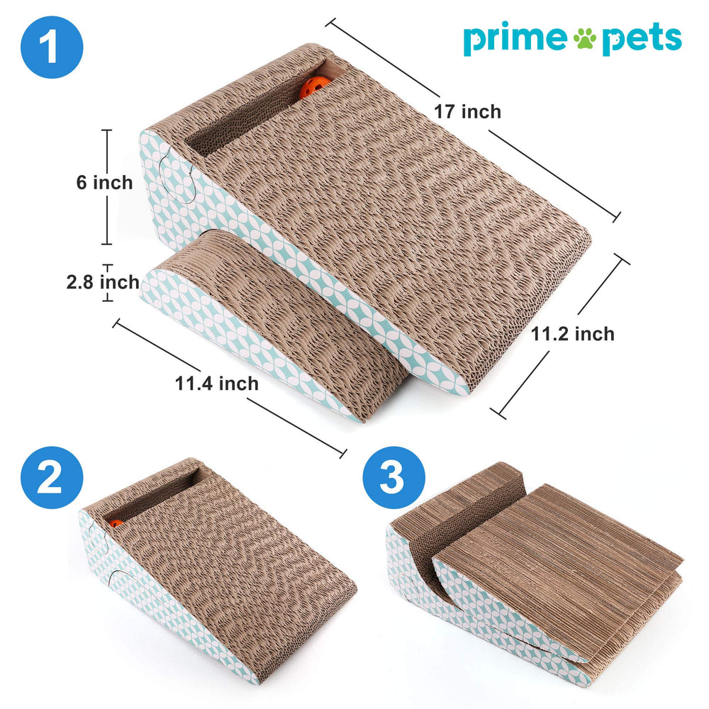 Prime Pets herbe-chat-grattoir-carton attire les chats et protège les meubles.