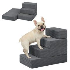 PRIMEPATIO escaliers pour chien à 4 étapes facilitant l'accès au lit haut.