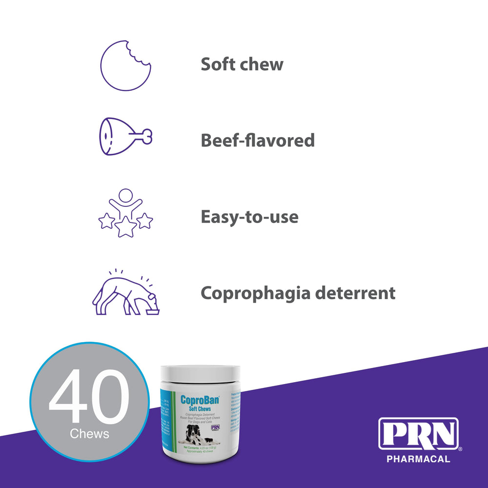 PRN CoproBan texture peu appétissante, peut décourager l’ingestion d’excréments.