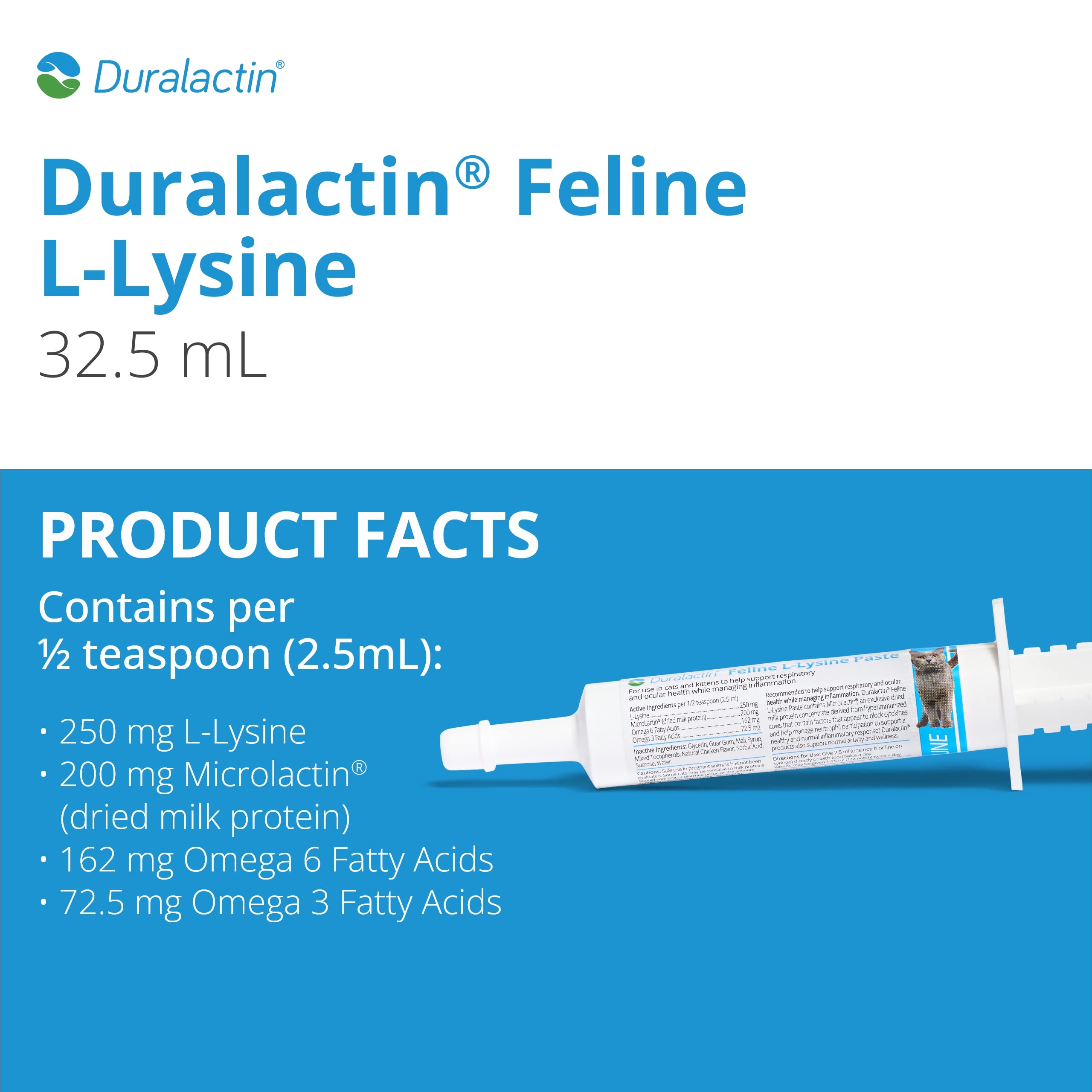 PRN Duralactin Pâte Chat : seringue-dose précise pour dosage sûr