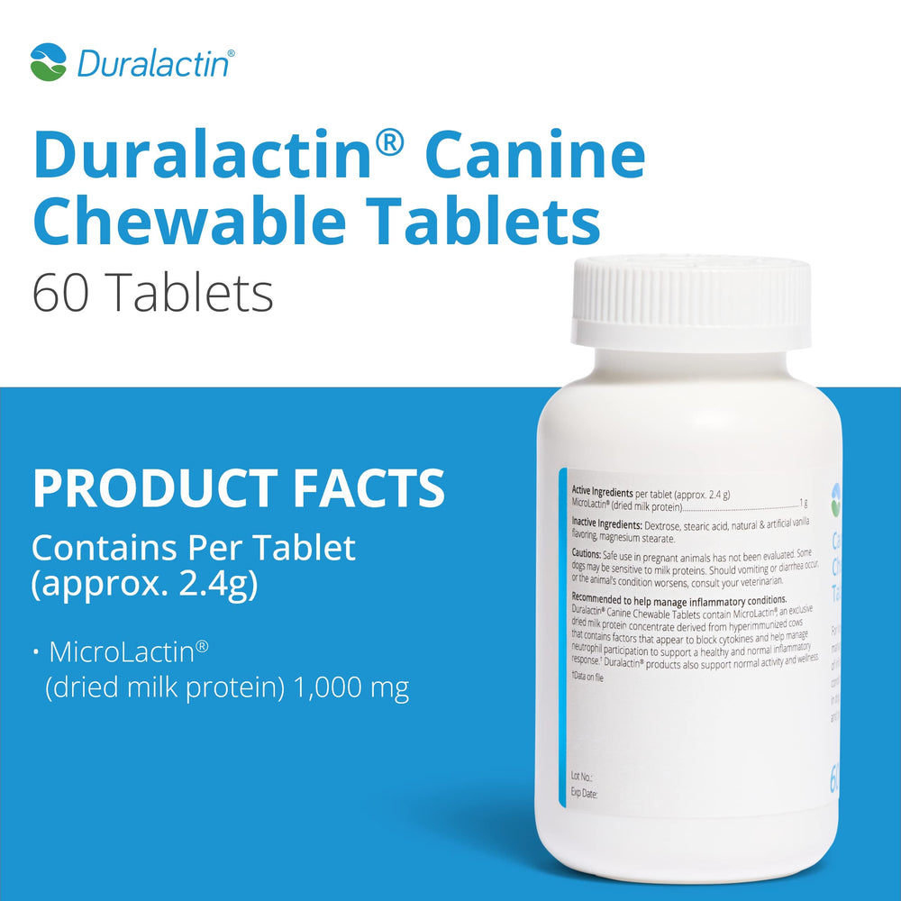 Tablettes vanille PRN Duralactin destinées aux chiens et chiots.