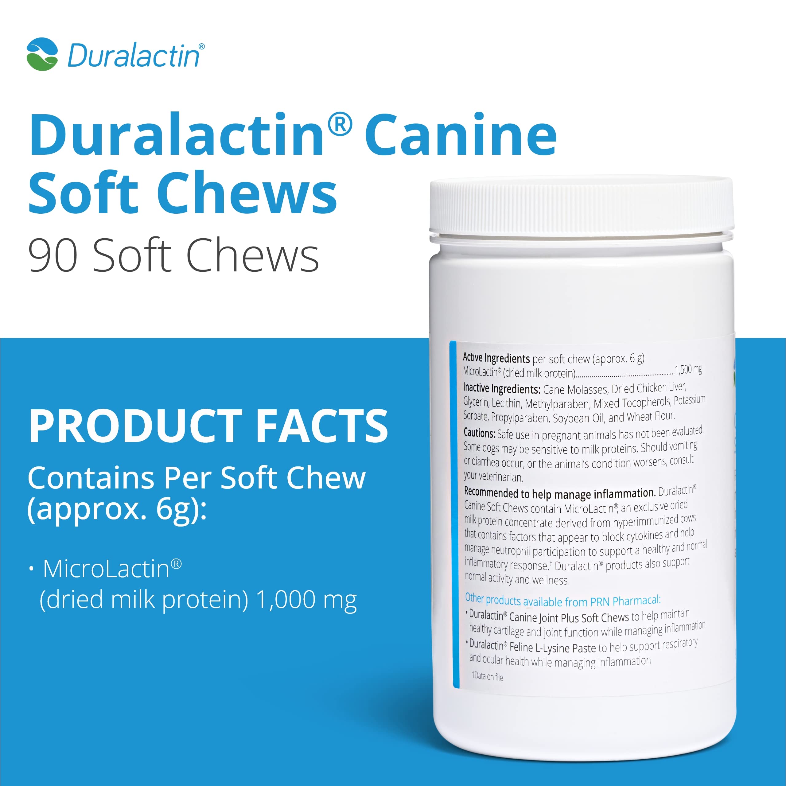 Texture douce des friables PRN Duralactin pour chien prête à mâcher