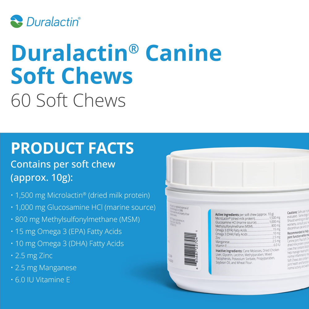 PRN Duralactin Gommes Molles: bouchées faciles à croquer pour chiens.