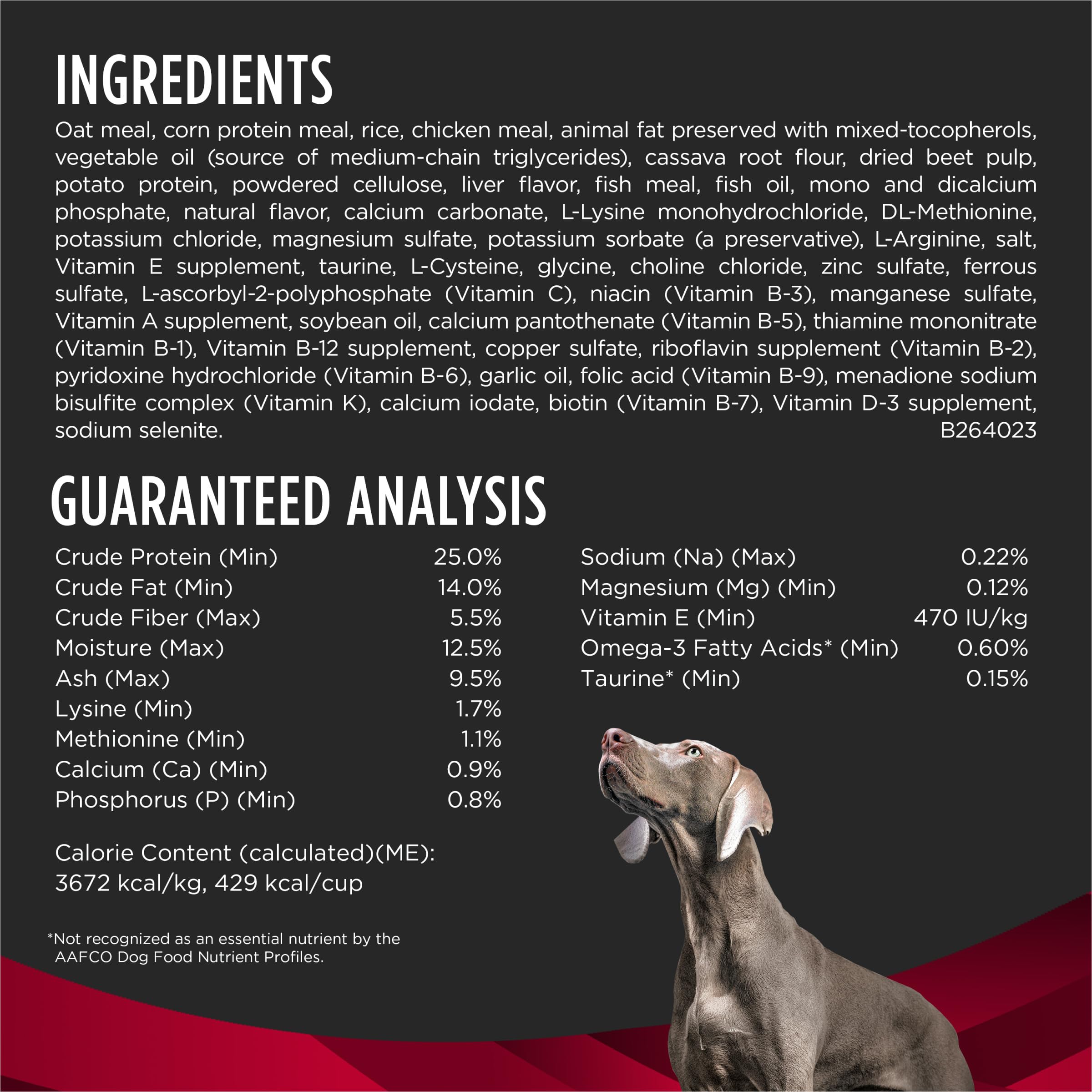 Pro Plan CardioCare oméga-3-magnesium, ingrédients clés pour le soutien nutritionnel.