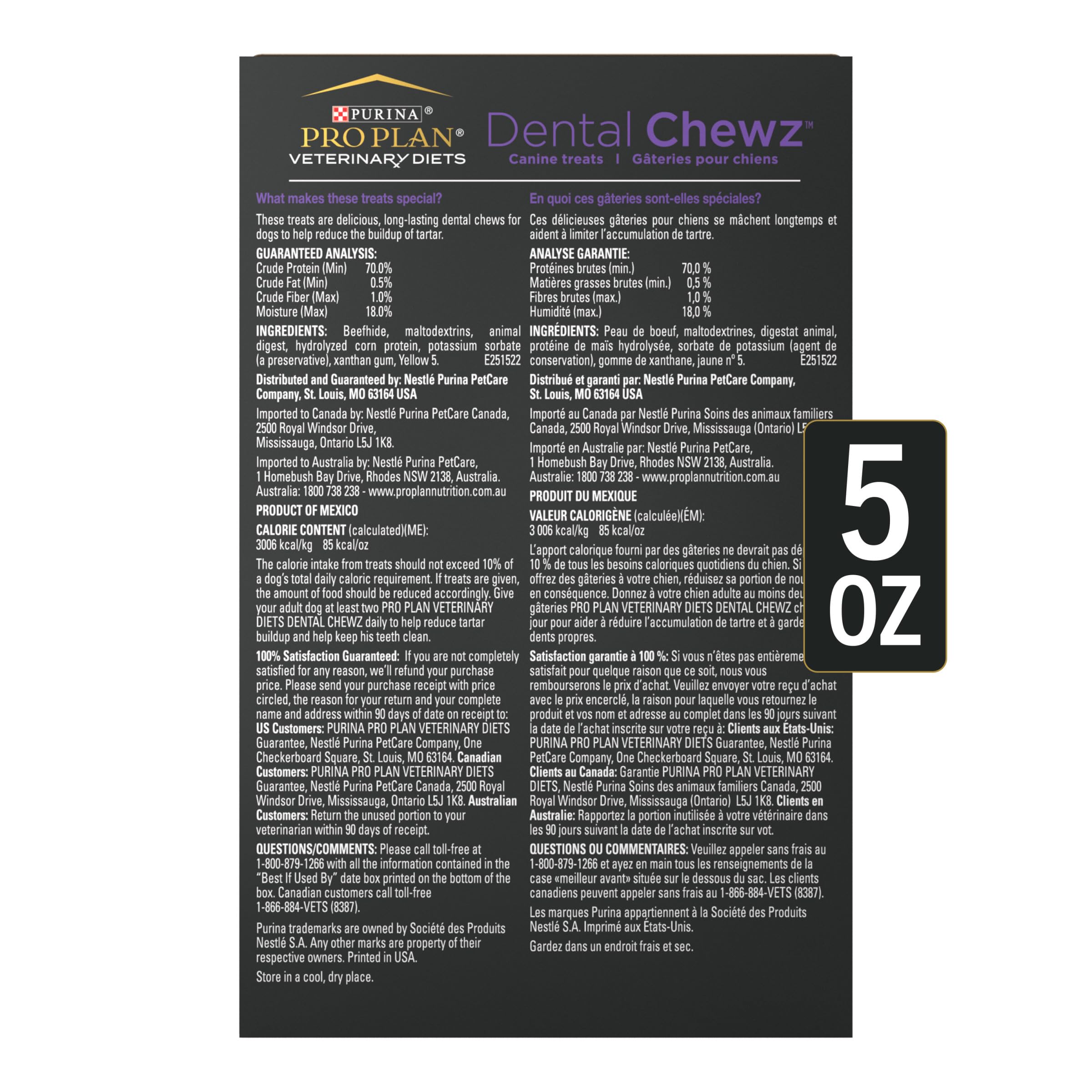 Purina Pro Plan Veterinary Diets Dental Chewz – goût apprécié des chiens.