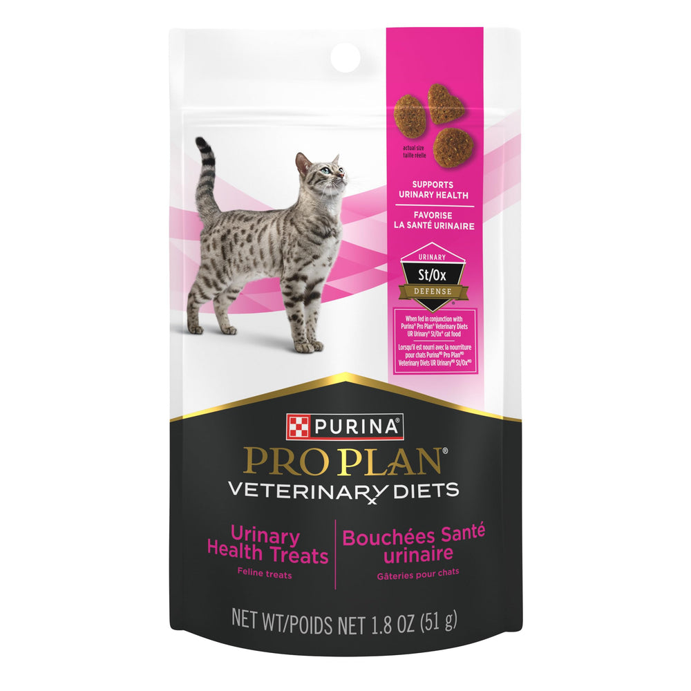 Friandises Pro Plan Veterinary Diets pour chats, pochette frais, plaisir et soutien potentiel à la santé urinaire.